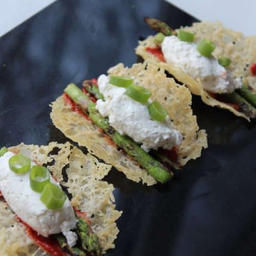 Parmesan Crisp Canapes with Goats Cheese & Asparagus Slow The Cook Down