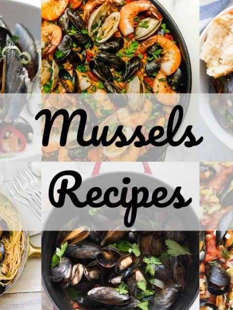 Collage of easy mussels recipes