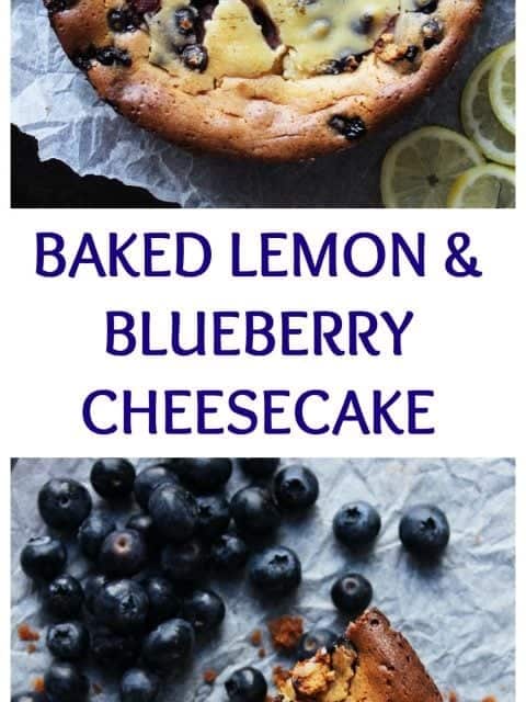This easy Baked Lemon & Blueberry Cheesecake is super creamy and packed full of the flavours of summer. Make ahead of time for a hassle free dessert