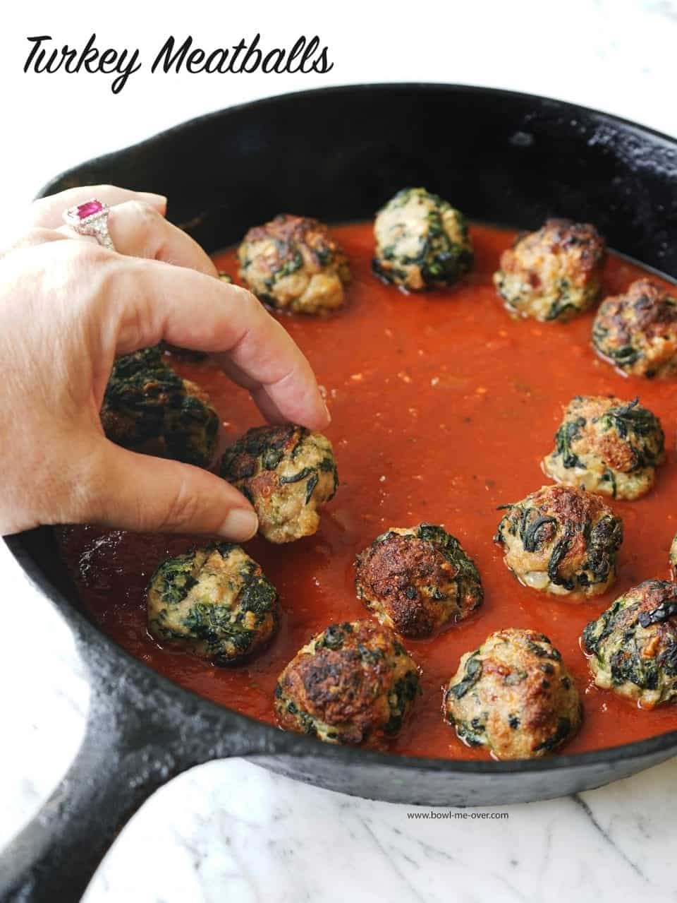 Turkey Spinach Meatballs Slow The Cook Down
