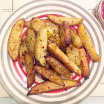 Oven baked fries served on a plate