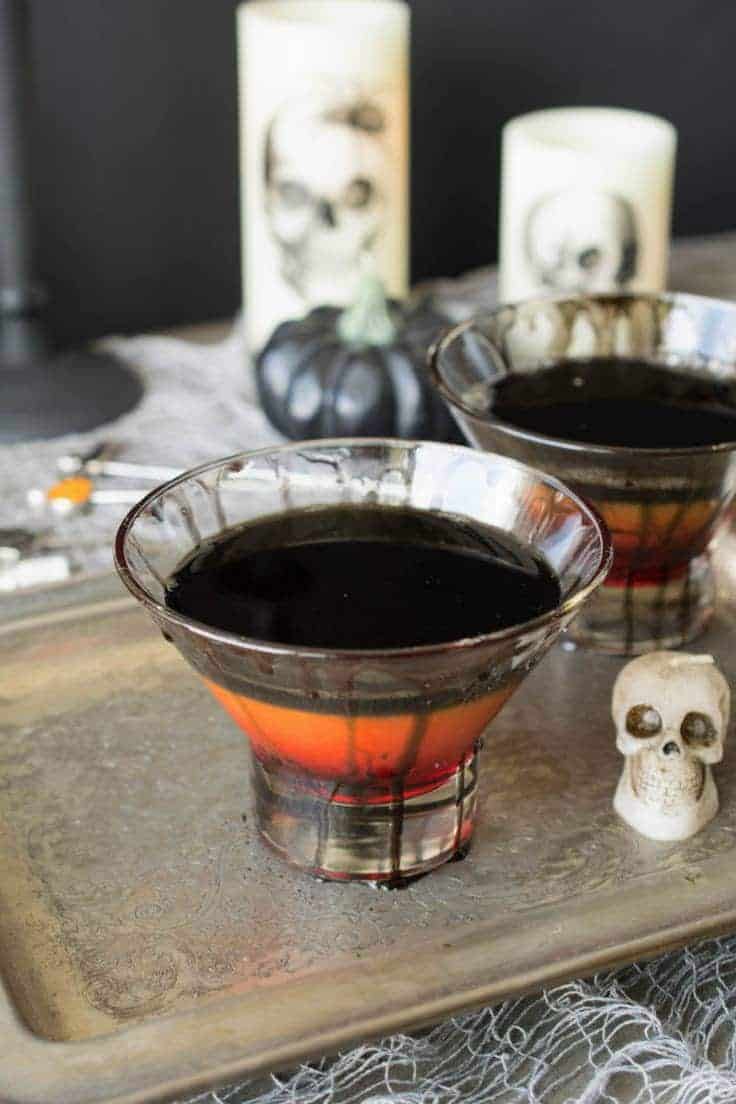 A halloween spooky screwdriver cocktail