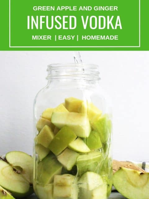Pinterest image. Green Apple Vodka with text overlay