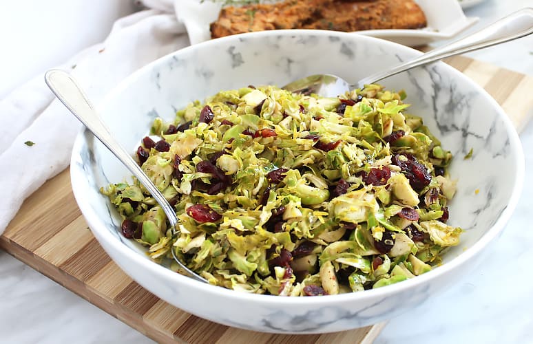 Sautéed Shredded Brussels Sprouts with Cranberries