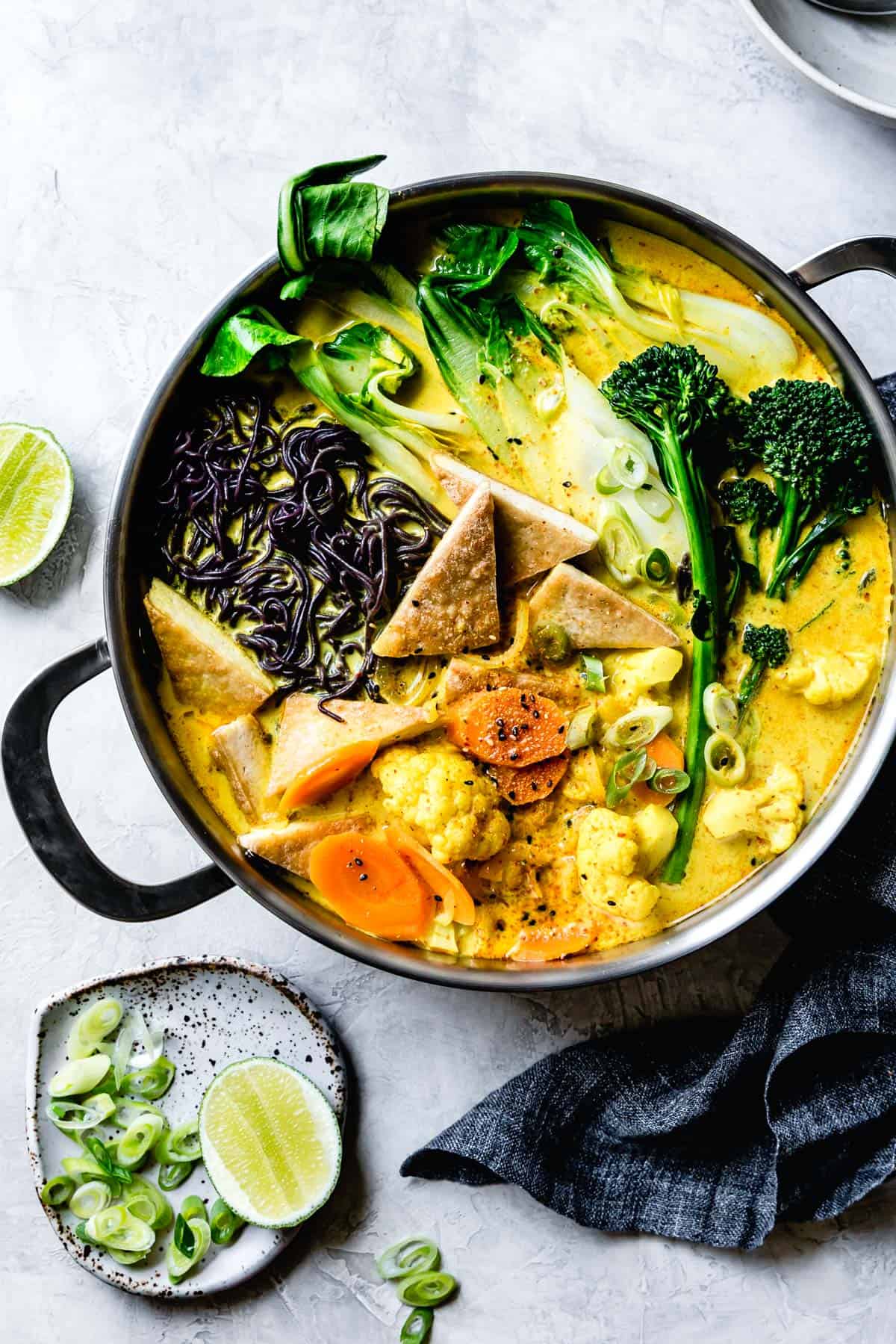 Vegan coconut curry in a serving bowl