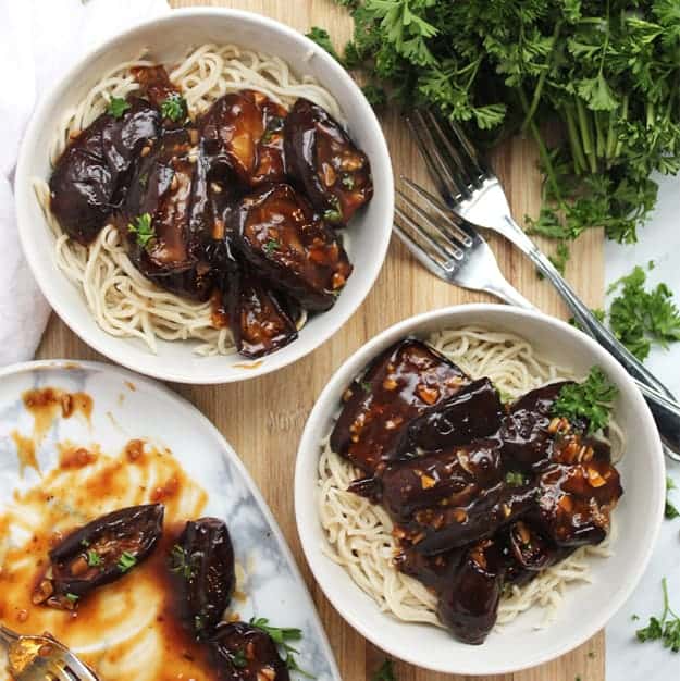 Roasted Baby Eggplant (Aubergine) with Stir Fry Sauce Slow The Cook Down