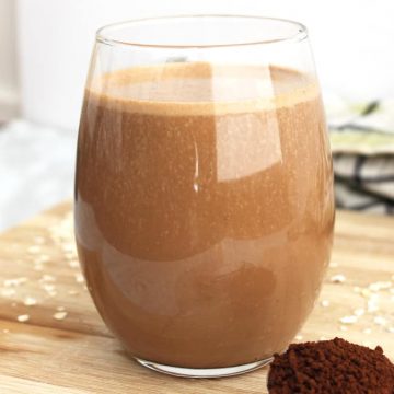 Close up of a coffee smoothie