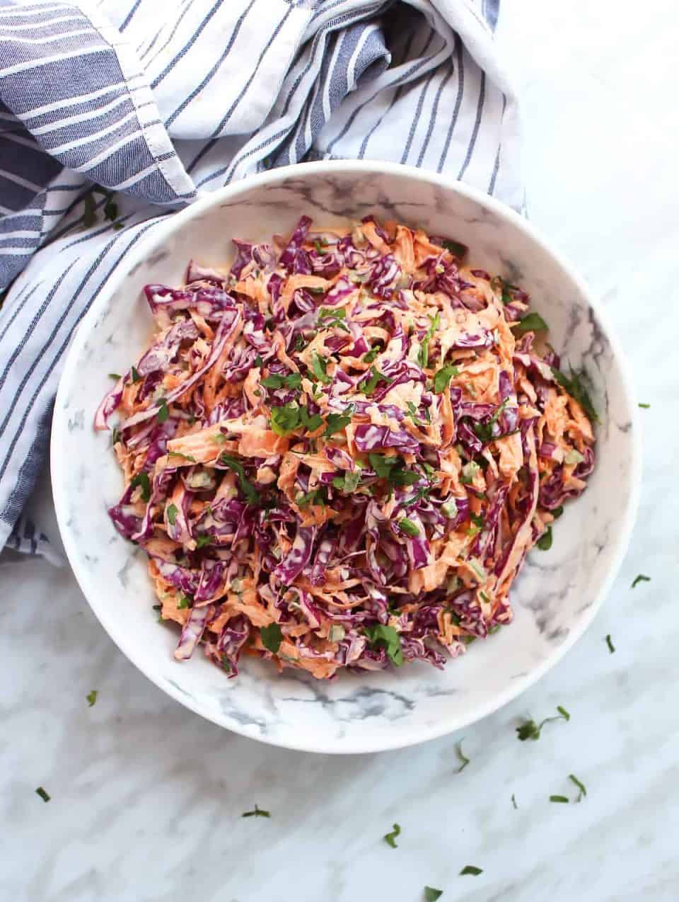 Creamy Red Cabbage and Carrot Slaw Slow The Cook Down
