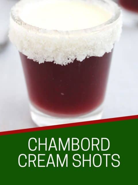 Pinterest graphic. A chambord shot with text.