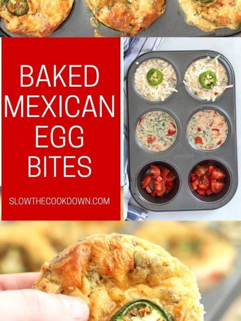 Pinterest graphic. Mexican egg bites with text.