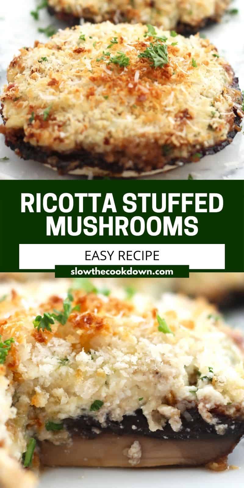 Stuffed Portobello Mushrooms with Ricotta & Stilton Slow The Cook Down