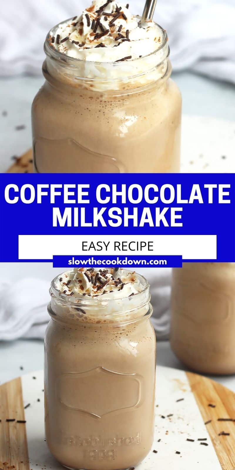 Chocolate Coffee Milkshake (Mocha Milkshake) Slow The Cook Down
