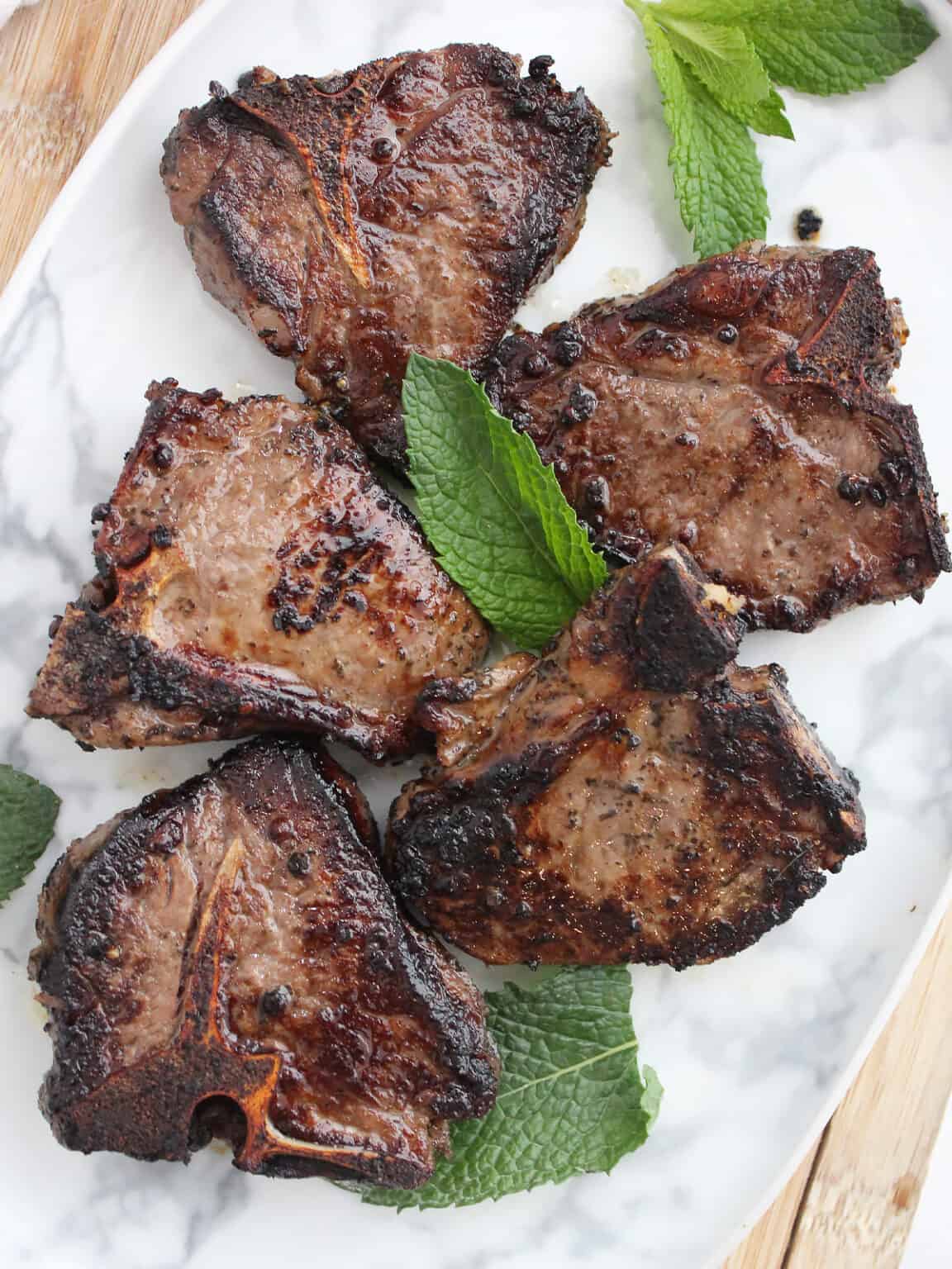 Reverse Seared Lamb Chops (Mint Marinated) Slow The Cook Down