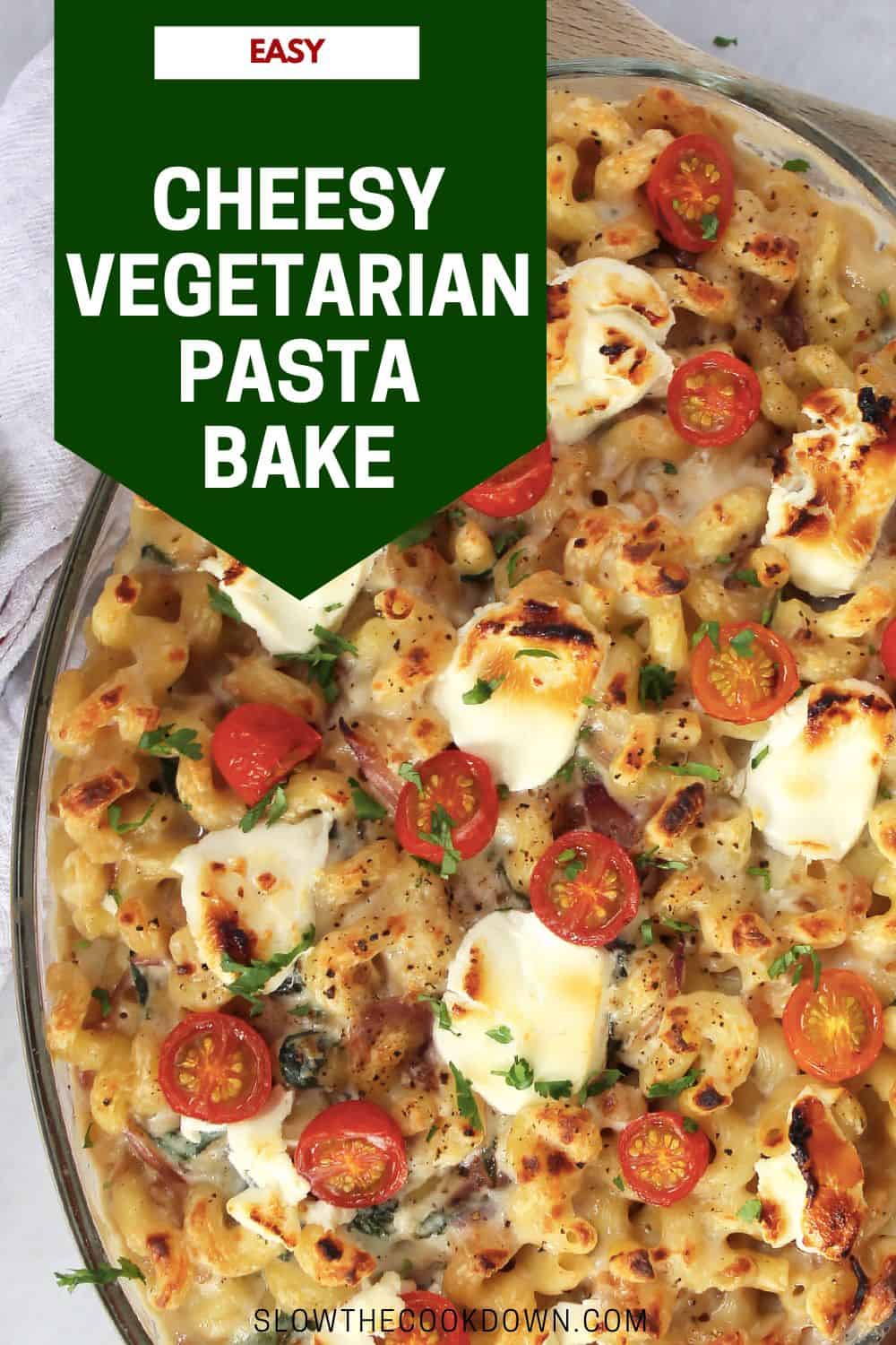 Creamy Vegetarian Pasta Bake with Goat Cheese and Caramelized Onions Slow The Cook Down