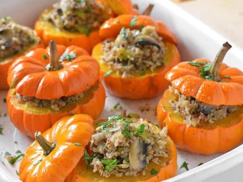 Image for Savory Mushroom and Quinoa Stuffed Mini Pumpkins