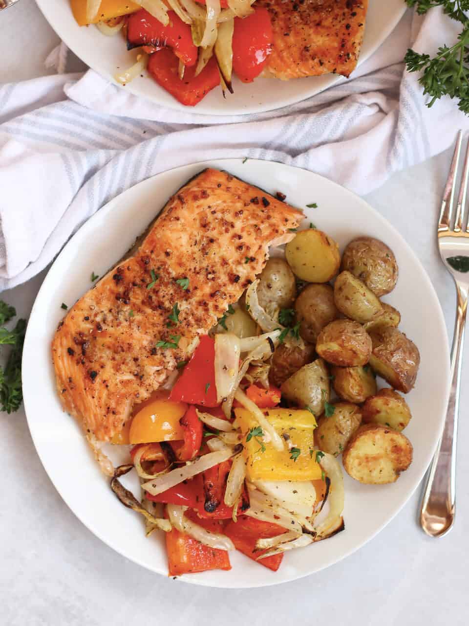 Air Fryer Salmon with Vegetables and Potatoes Slow The Cook Down