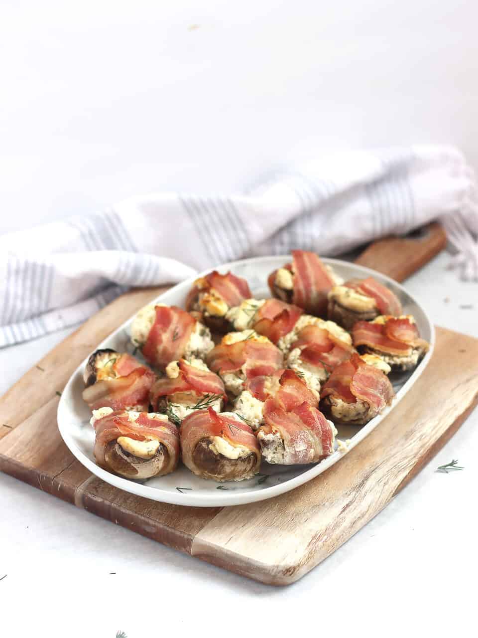 Bacon Wrapped Stuffed Mushrooms - Slow The Cook Down