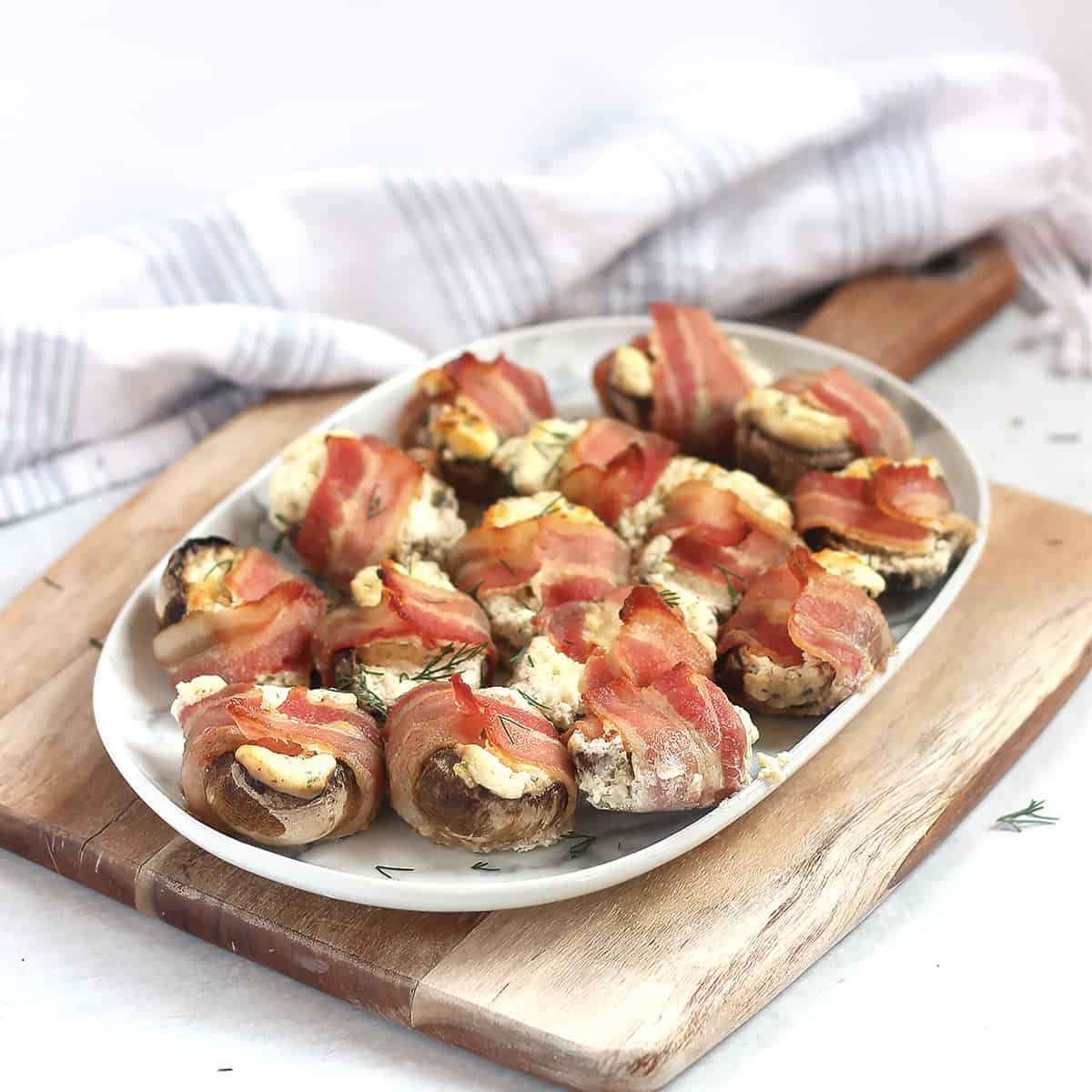 Bacon Wrapped Stuffed Mushrooms - Slow The Cook Down