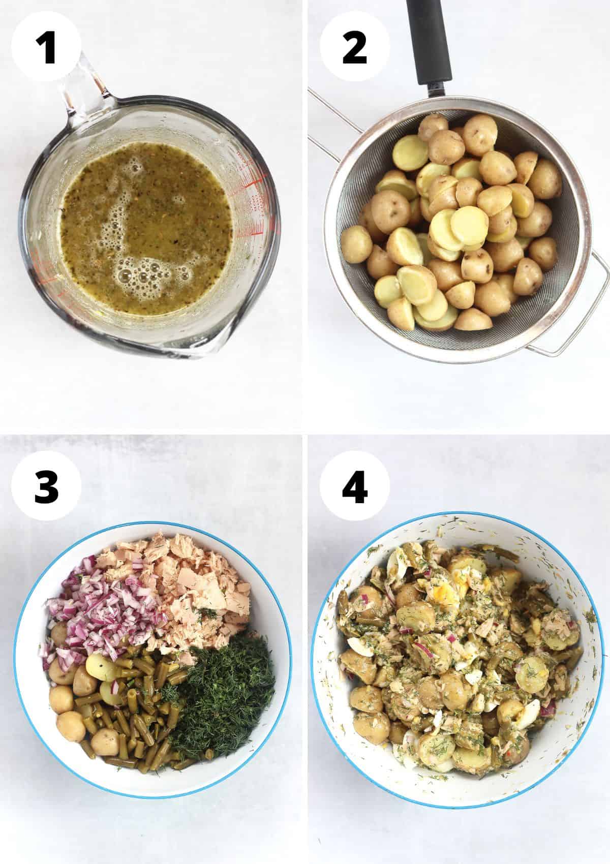 Four step by step photos to show how to make the recipe.
