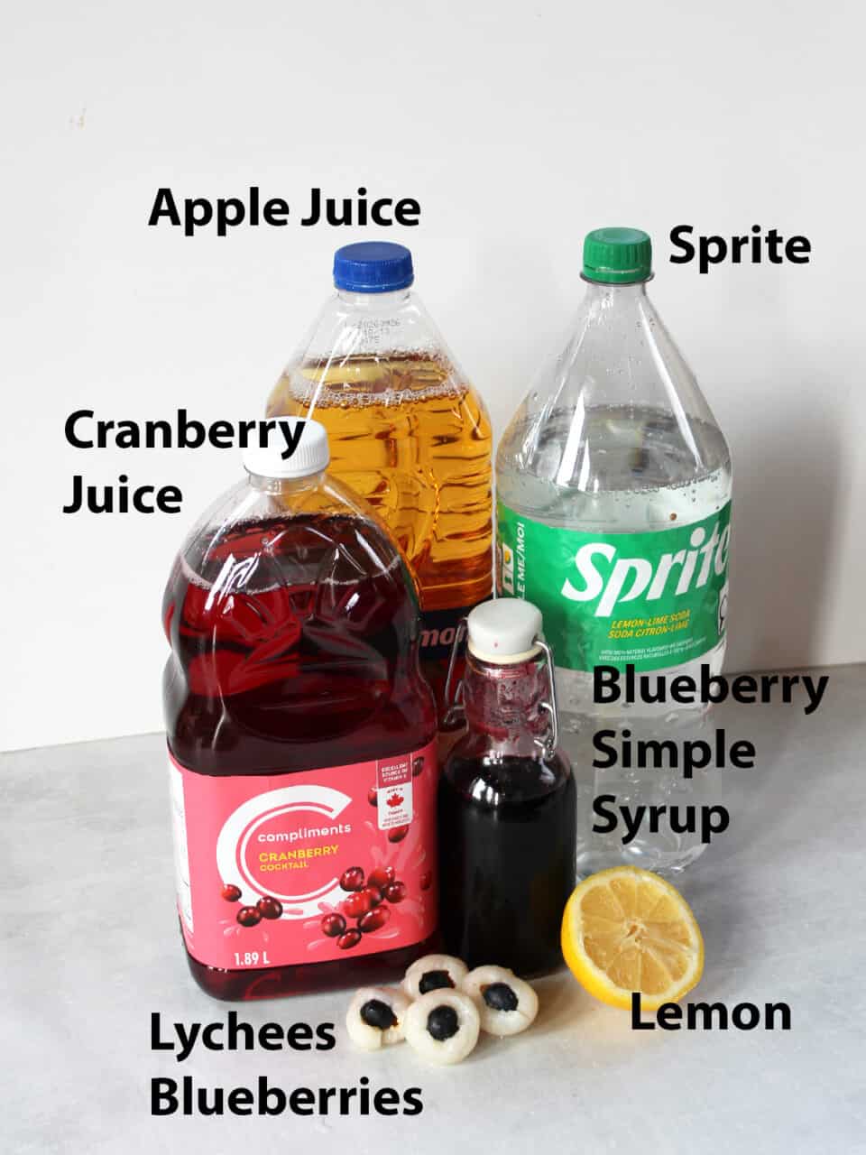 Ingredients to make the Halloween punch recipe.