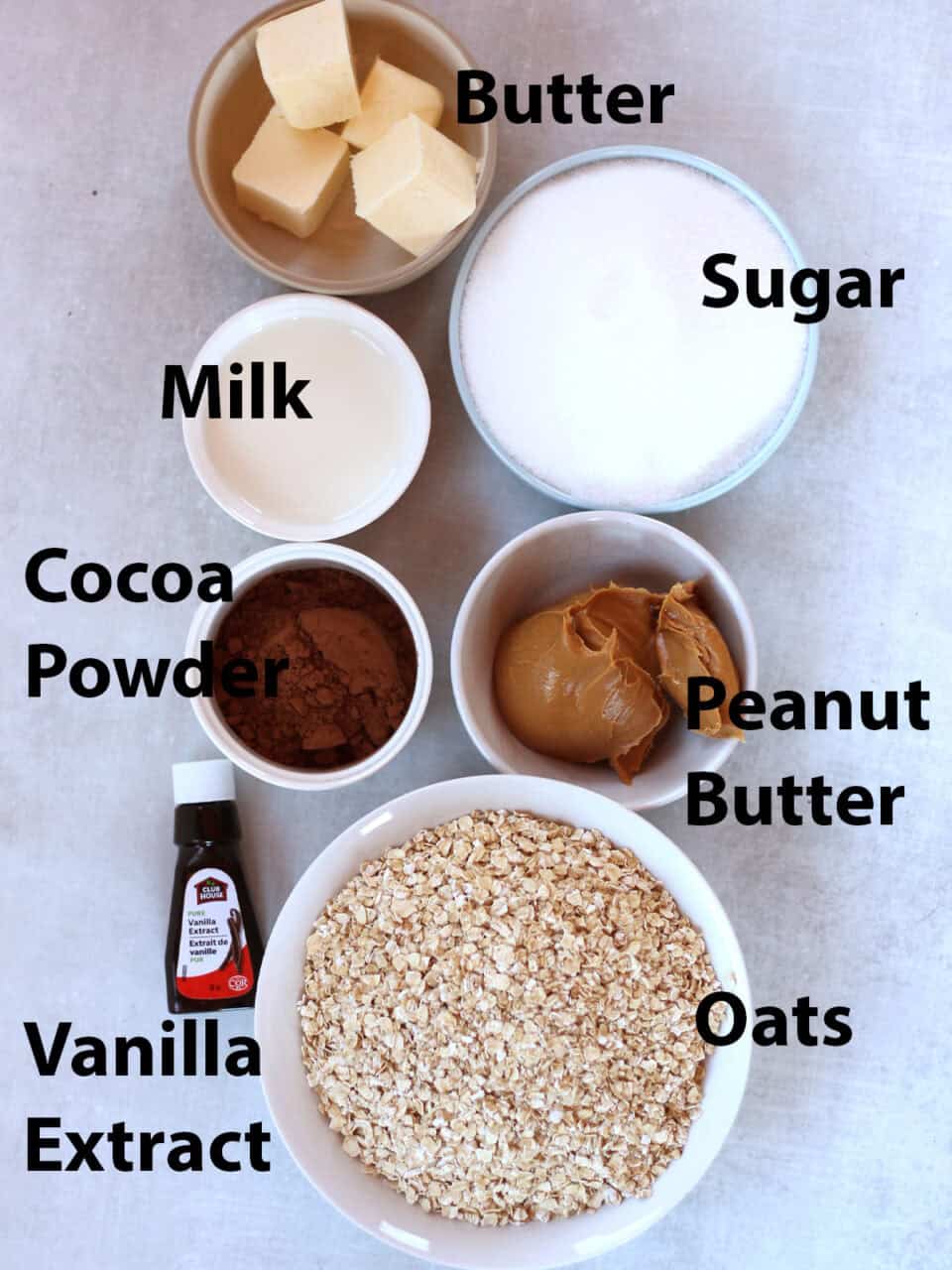 Labelled photo of ingredients needed to make this recipe.