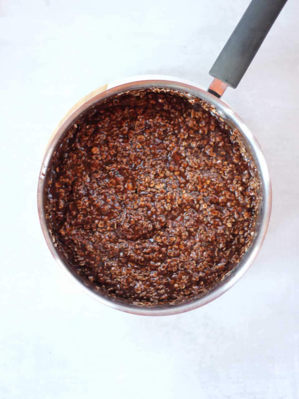 Oats mixed into the chocolate.
